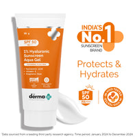1% Hyaluronic Sunscreen Aqua Gel In-Vivo Tested (ISO 24444:2019 Certified, CTRI/2025/02/080287) with SPF 50 & PA++++ - 80g